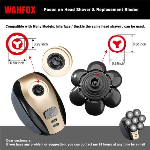 7D Bayonet Upgrade 7 Heads Electric Shaver Bald Head Shaver Replacement Blades - Picture 3 of 6